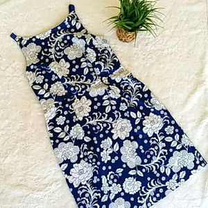 Boden Blue and White Floral Dress